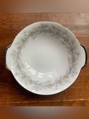 Vintage Sango Sierra Pines 9 in Round Vegetable Serving Dish Bowl Handles